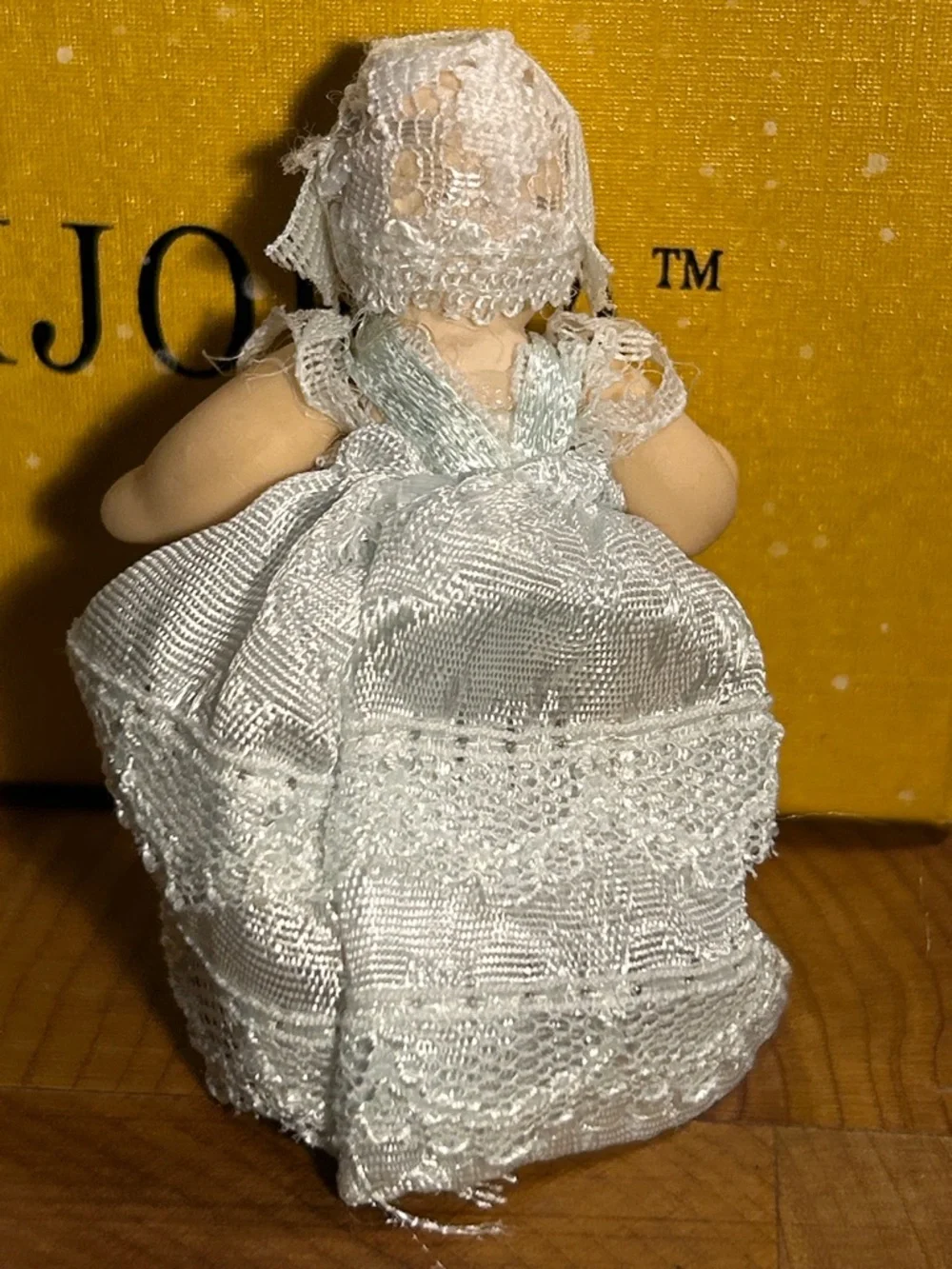 Bijorca porcelain mini doll hand painted with outfit